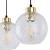 DEVON Lampa wisząca 3 Listwa TRANSPARENT 4587 TK Lighting Złoty, Czarny Transparentny