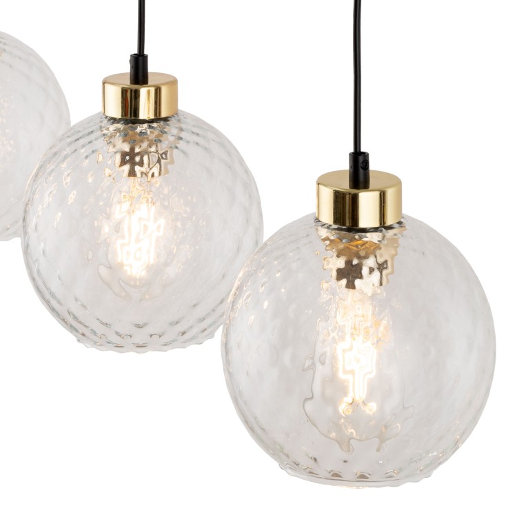 DEVON Lampa wisząca 3 Listwa TRANSPARENT 4587 TK Lighting Złoty, Czarny Transparentny