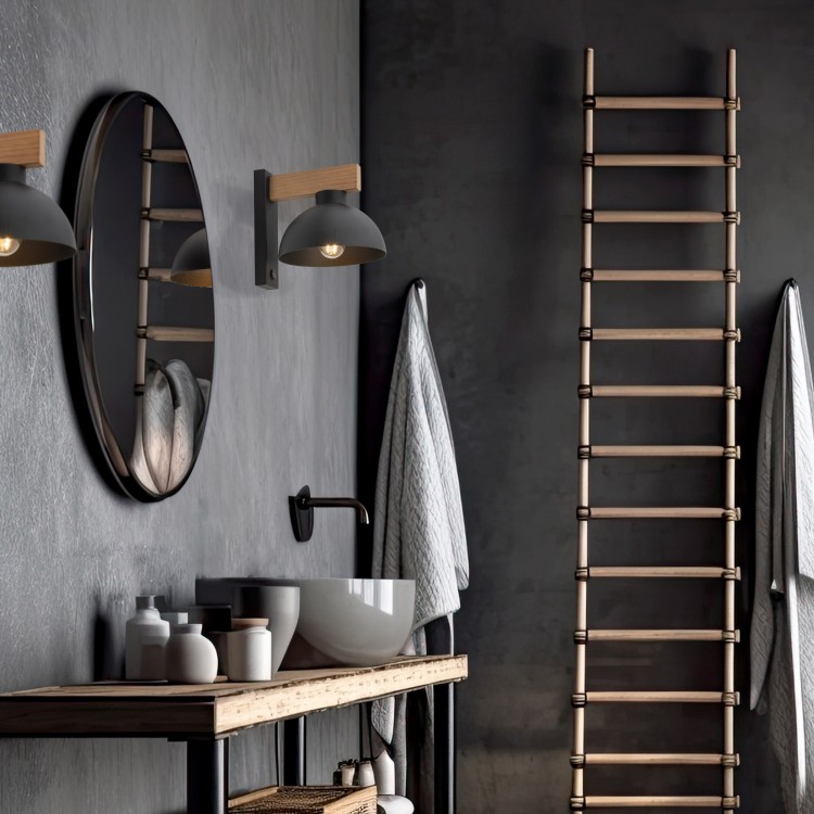 OSLO BLACK Kinkiet 1 4961 TK Lighting Orzech, Czarny Czarny