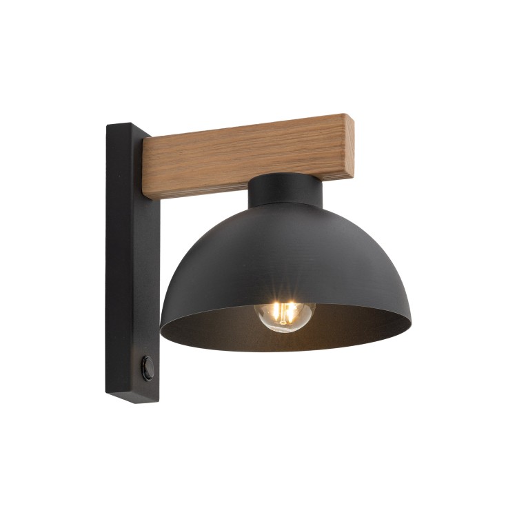 OSLO BLACK Kinkiet 1 4961 TK Lighting Orzech, Czarny Czarny