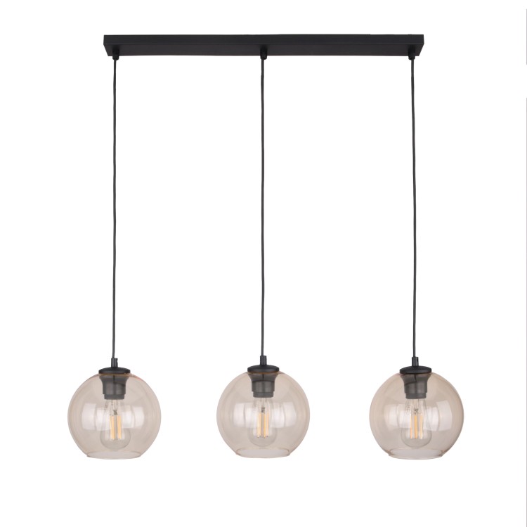 CUBUS BURSZTYN Lampa wisząca 3 Listwa 4598 TK Lighting Czarny Bursztynowy