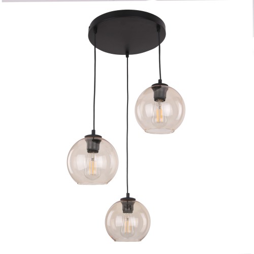 CUBUS BURSZTYN Lampa wisząca 3 Koło 4601 TK Lighting Czarny Bursztynowy