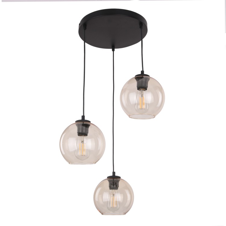 CUBUS BURSZTYN Lampa wisząca 3 Koło 4601 TK Lighting Czarny Bursztynowy