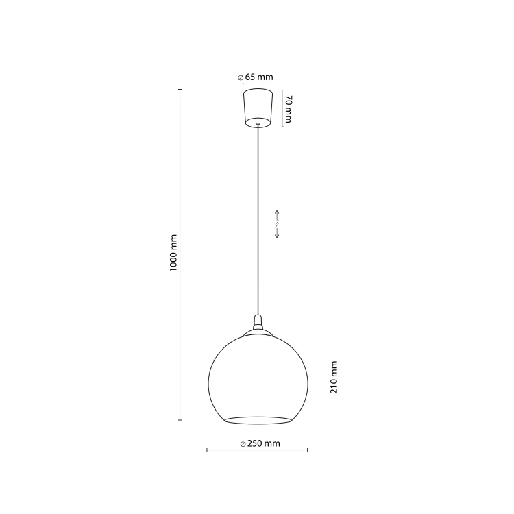 VENEZIA MIEDŹ Lampa wisząca 1 5741 TK Lighting Czarny Miedziany