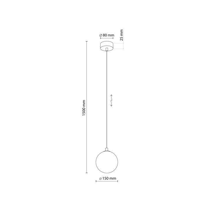 ELENA Lampa wisząca 1 5745 TK Lighting Czarny Grafitowy