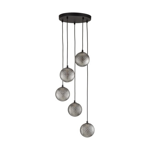 ELENA Lampa wisząca 5 5747 TK Lighting Czarny Grafitowy