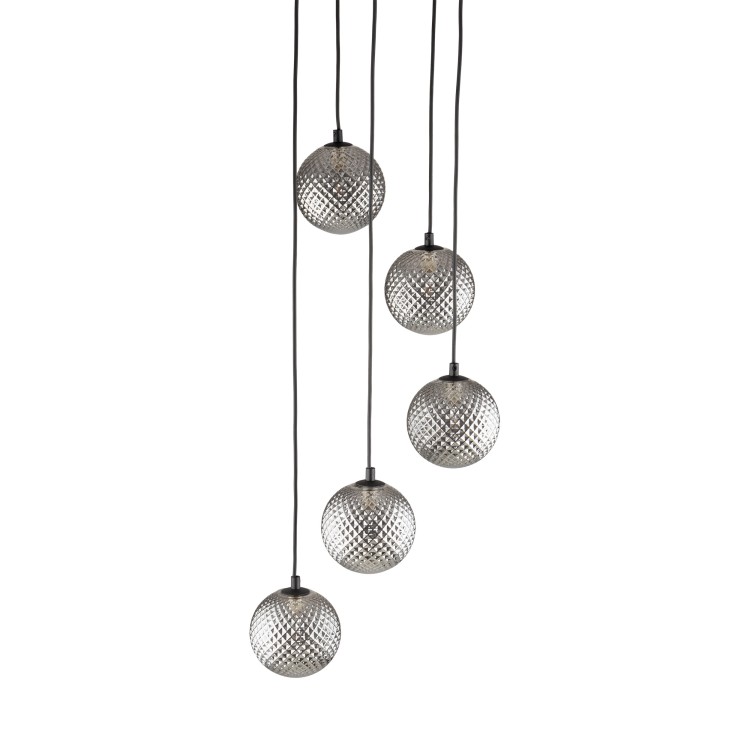 ELENA Lampa wisząca 5 5747 TK Lighting Czarny Grafitowy