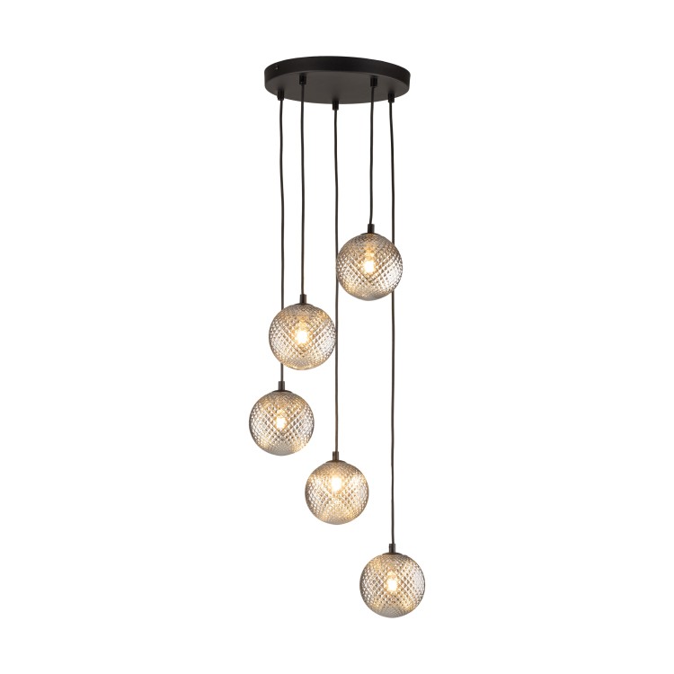 ELENA Lampa wisząca 5 5747 TK Lighting Czarny Grafitowy
