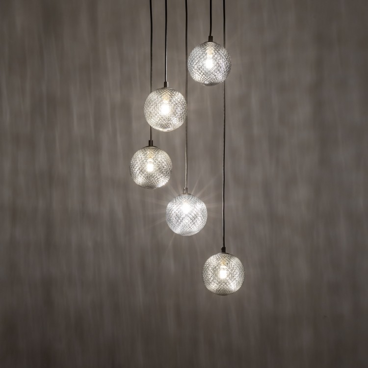 ELENA Lampa wisząca 5 5747 TK Lighting Czarny Grafitowy