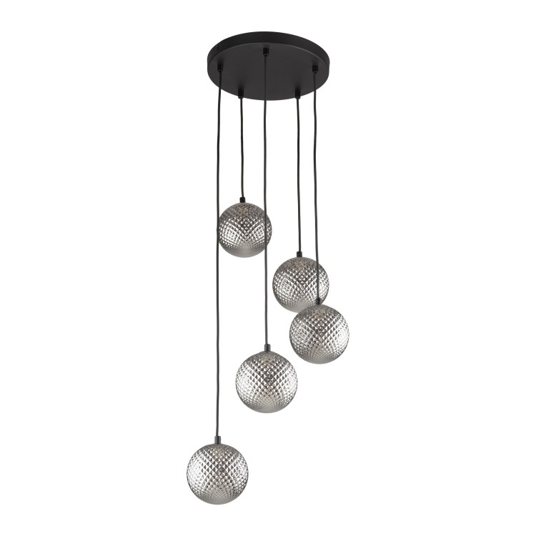 ELENA Lampa wisząca 5 5747 TK Lighting Czarny Grafitowy