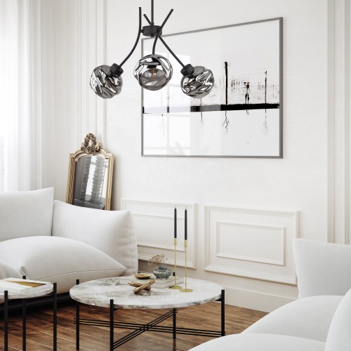 ZULIA Lampa wisząca 3 5748 TK Lighting Czarny Grafitowy
