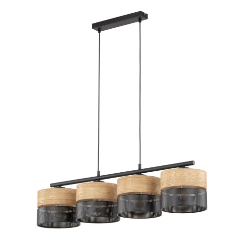 NICOL Lampa wisząca 4 4802 TK Lighting Czarny Beżowy, Czarny