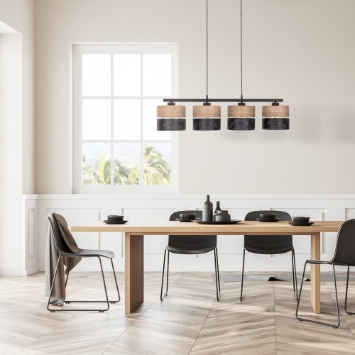 NICOL Lampa wisząca 4 4802 TK Lighting Czarny Beżowy, Czarny