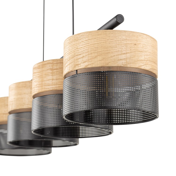 NICOL Lampa wisząca 4 4802 TK Lighting Czarny Beżowy, Czarny
