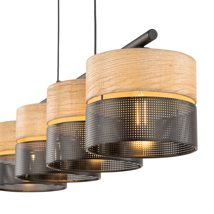 NICOL Lampa wisząca 4 4802 TK Lighting Czarny Beżowy, Czarny