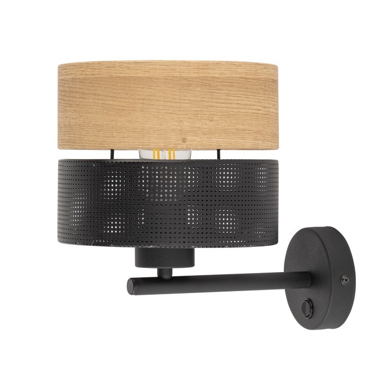 NICOL Kinkiet 1 6539 TK Lighting Czarny Brązowy, Czarny