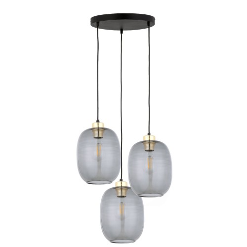 DELTA Lampa wisząca 3 Koło 4840 TK Lighting Złoty, Czarny Grafitowy