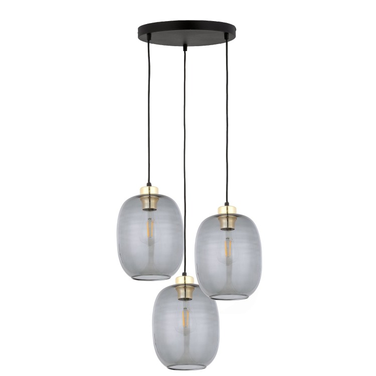 DELTA Lampa wisząca 3 Koło 4840 TK Lighting Złoty, Czarny Grafitowy