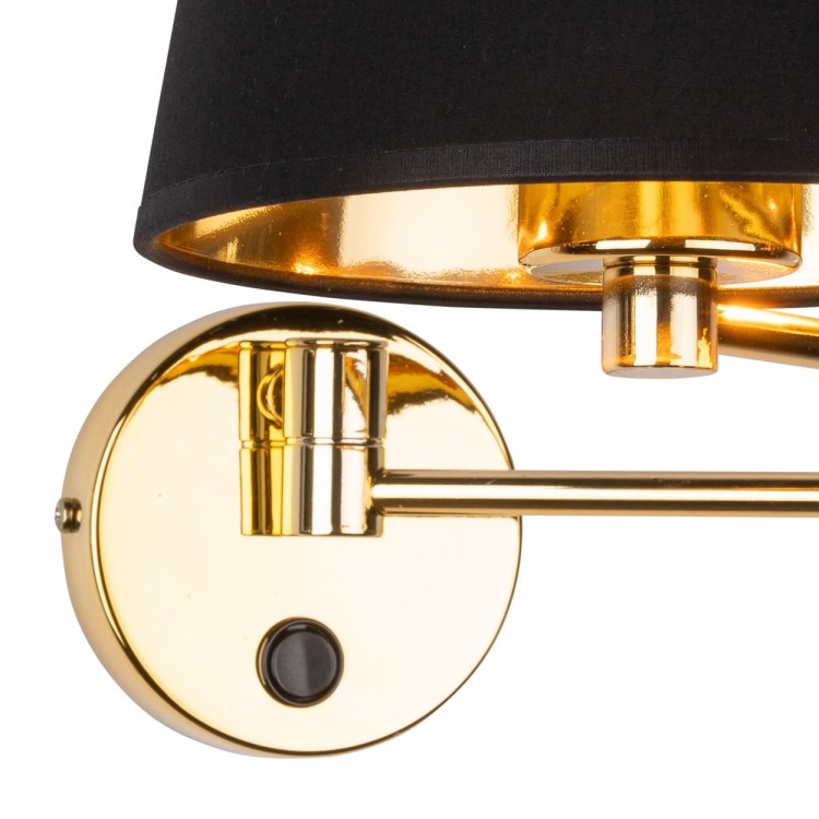 GLORY BLACK Kinkiet 1 6483 TK Lighting Złoty Czarny