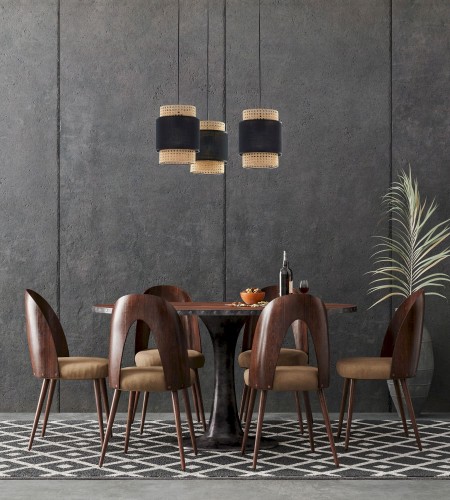 BOHO NEW BLACK Lampa wisząca 3 5659 TK Lighting Czarny Czarny