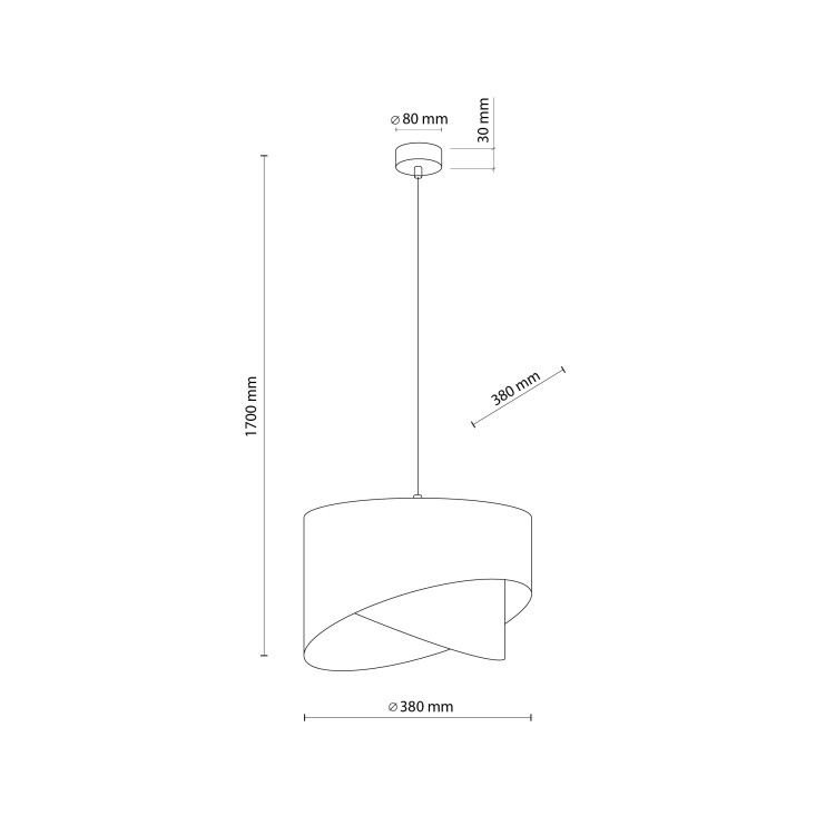 GRANT BLACK Lampa wisząca 1 4823 TK Lighting Czarny Złoty, Czarny