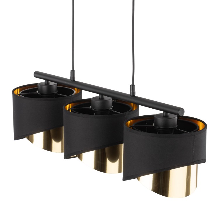 GRANT BLACK Lampa wisząca 3 4824 TK Lighting Czarny Złoty, Czarny