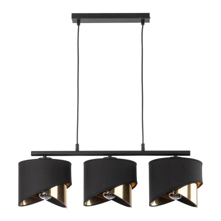 GRANT BLACK Lampa wisząca 3 4824 TK Lighting Czarny Złoty, Czarny