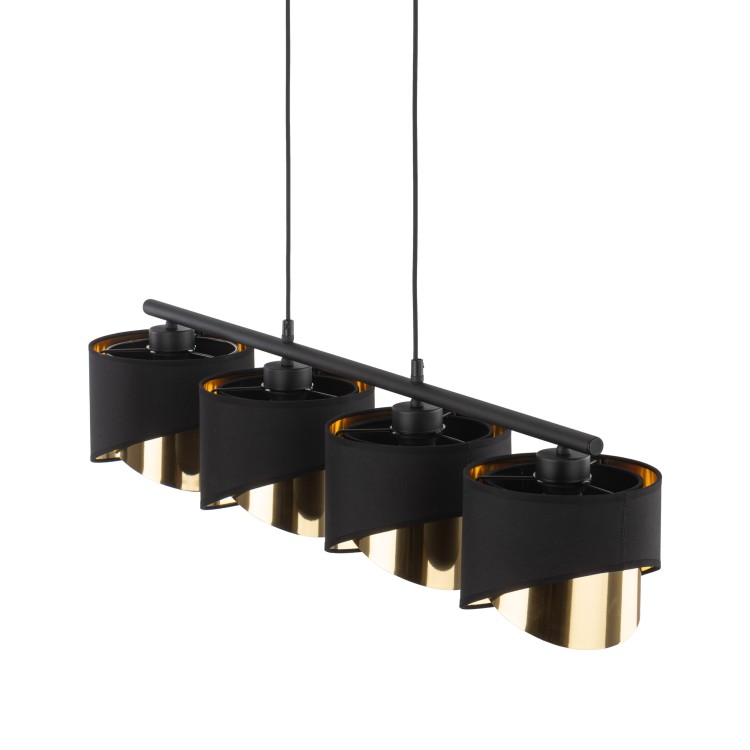 GRANT BLACK Lampa wisząca 4 4825 TK Lighting Czarny Złoty, Czarny