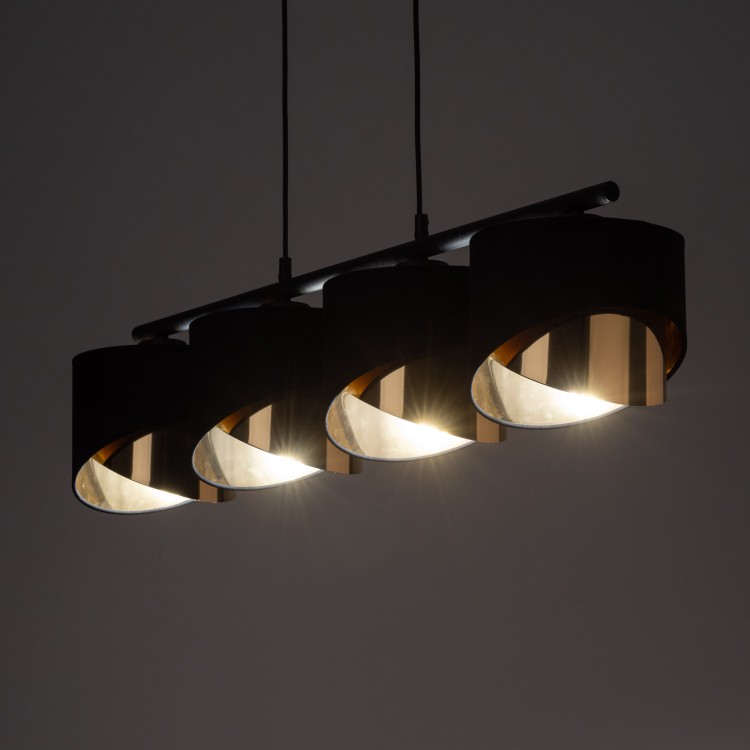 GRANT BLACK Lampa wisząca 4 4825 TK Lighting Czarny Złoty, Czarny