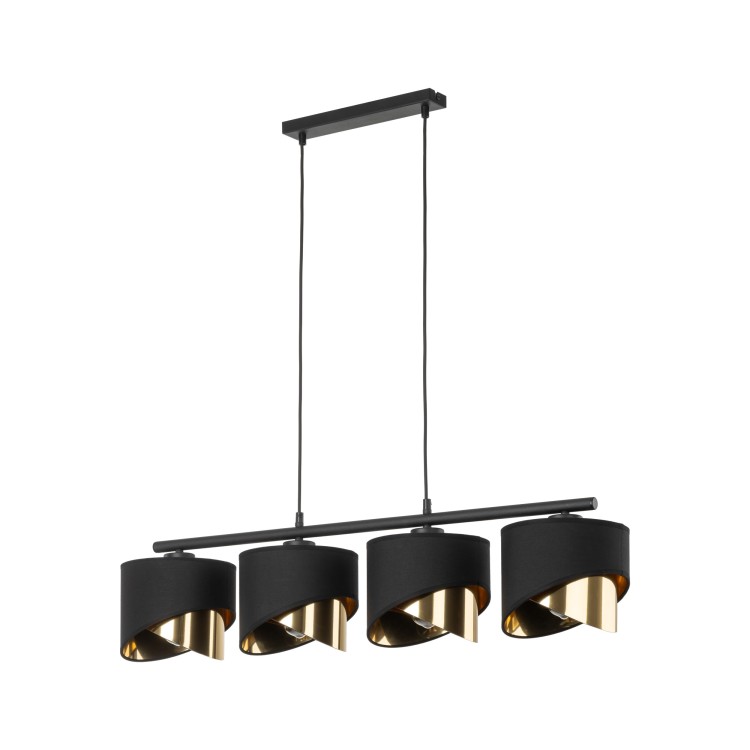 GRANT BLACK Lampa wisząca 4 4825 TK Lighting Czarny Złoty, Czarny