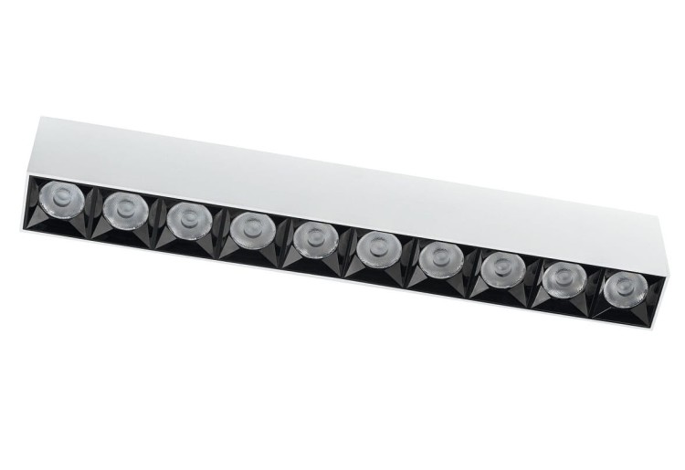 Oprawa liniowa Lampa spot punktowa MIDI LED WHITE 10050 NOWODVORSKI Lighting 40W 3000K Loft nowoczesna sufitowa oświetlenie z soczewkami nie oślepia nie oślepiająca barwa ciepła ciepło biała natynkowa biała Inspiracje Premium
