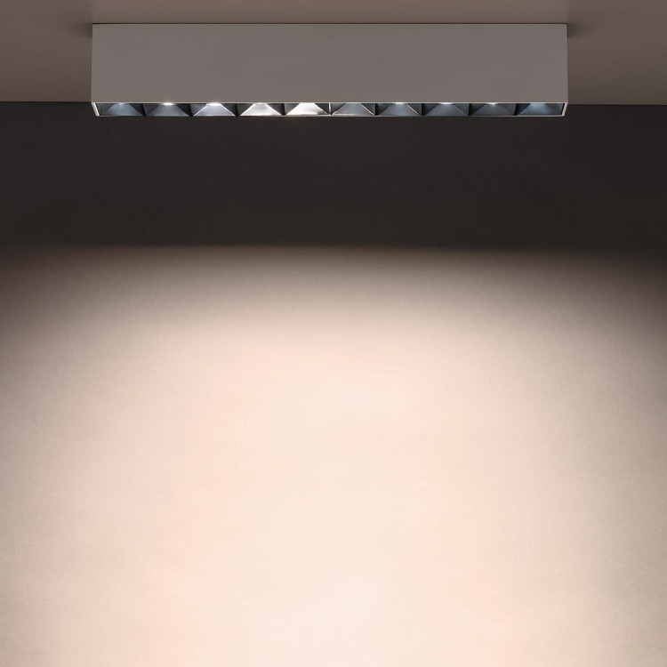 Oprawa liniowa Lampa spot punktowa MIDI LED WHITE 10050 NOWODVORSKI Lighting 40W 3000K Loft nowoczesna sufitowa oświetlenie z soczewkami nie oślepia nie oślepiająca barwa ciepła ciepło biała natynkowa biała Inspiracje Premium