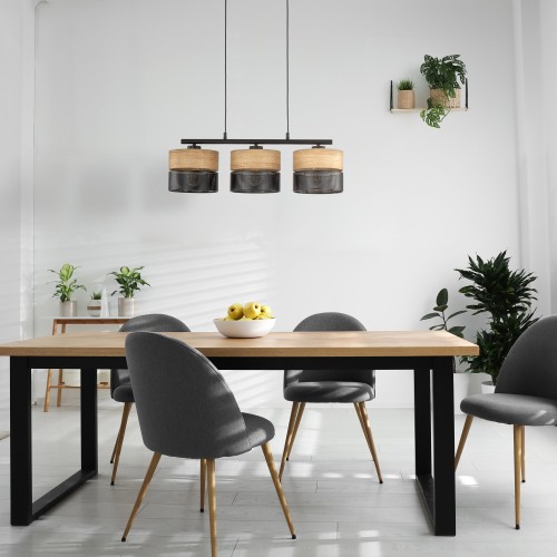NICOL Lampa wisząca 3 4801 TK Lighting Czarny Brązowy, Czarny