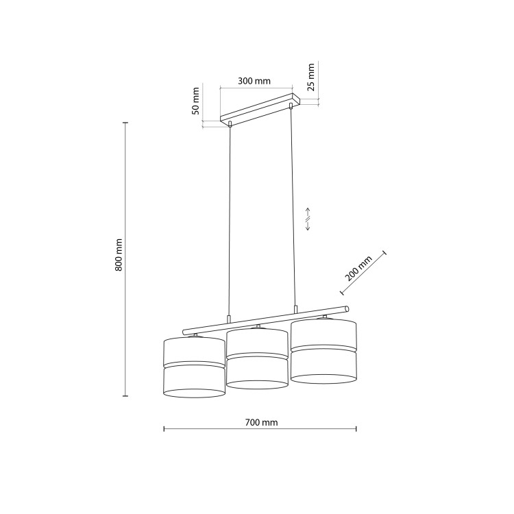 NICOL Lampa wisząca 3 4801 TK Lighting Czarny Brązowy, Czarny
