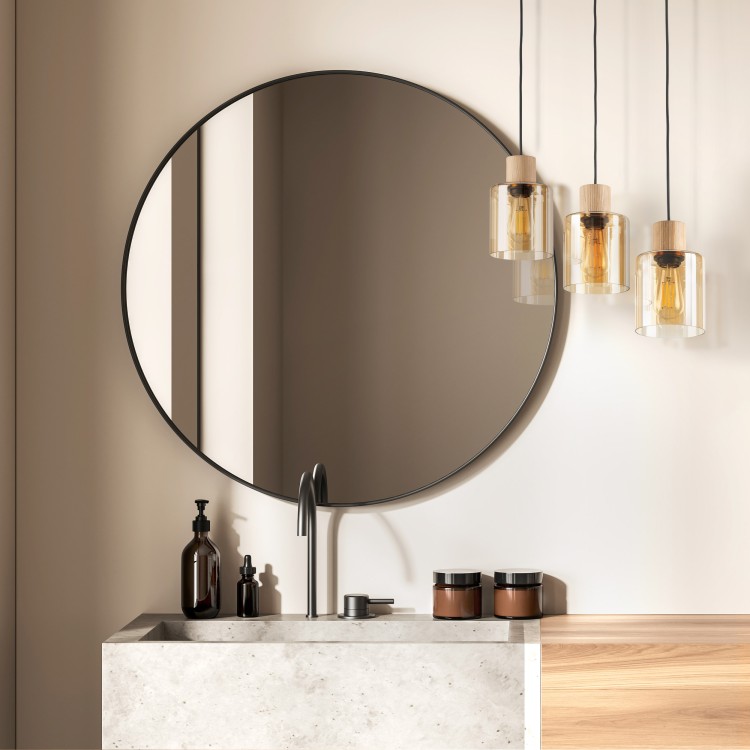 ORSON Lampa wisząca 3 4568 TK Lighting Sosna, Czarny Bursztynowy