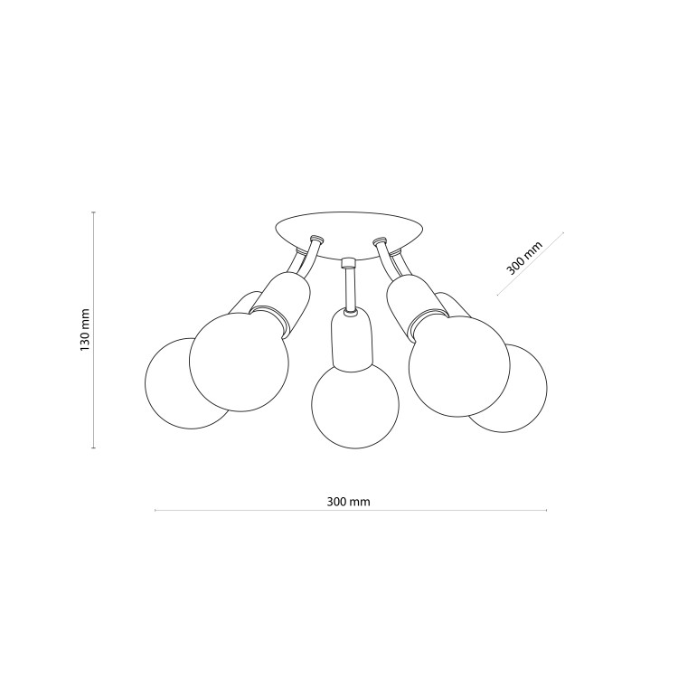 RUBIO Lampa sufitowa 5 4830 TK Lighting Czarny