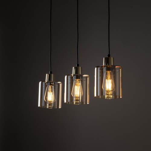 SIERRA GOLD AMBER Lampa wisząca 3 Listwa 6666 TK Lighting Złoty, Czarny Bursztynowy