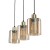 SIERRA GOLD AMBER Lampa wisząca 3 Listwa 6666 TK Lighting Złoty, Czarny Bursztynowy