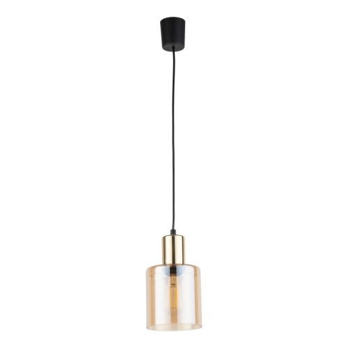 SIERRA GOLD AMBER Lampa wisząca 1 PŁ 6665 TK Lighting Złoty, Czarny Bursztynowy