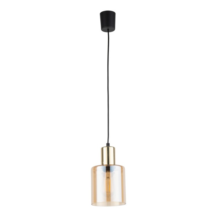 SIERRA GOLD AMBER Lampa wisząca 1 PŁ 6665 TK Lighting Złoty, Czarny Bursztynowy