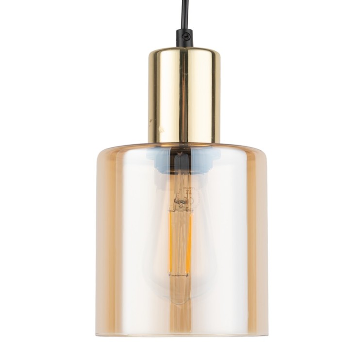 SIERRA GOLD AMBER Lampa wisząca 1 PŁ 6665 TK Lighting Złoty, Czarny Bursztynowy