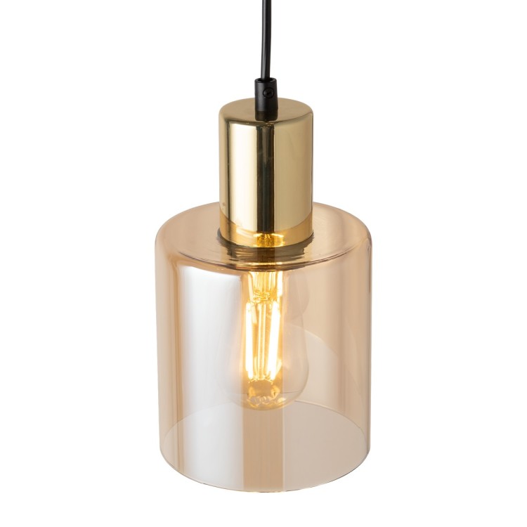 SIERRA GOLD AMBER Lampa wisząca 1 PŁ 6665 TK Lighting Złoty, Czarny Bursztynowy