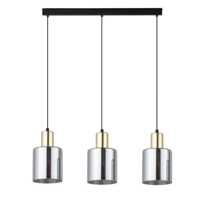 SIERRA GOLD Lampa wisząca 3 Listwa 6662 TK Lighting Złoty, Czarny Grafitowy