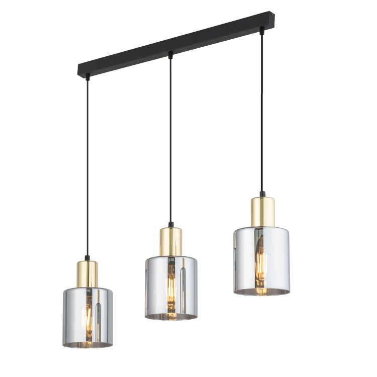 SIERRA GOLD Lampa wisząca 3 Listwa 6662 TK Lighting Złoty, Czarny Grafitowy
