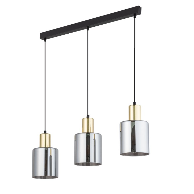 SIERRA GOLD Lampa wisząca 3 Listwa 6662 TK Lighting Złoty, Czarny Grafitowy