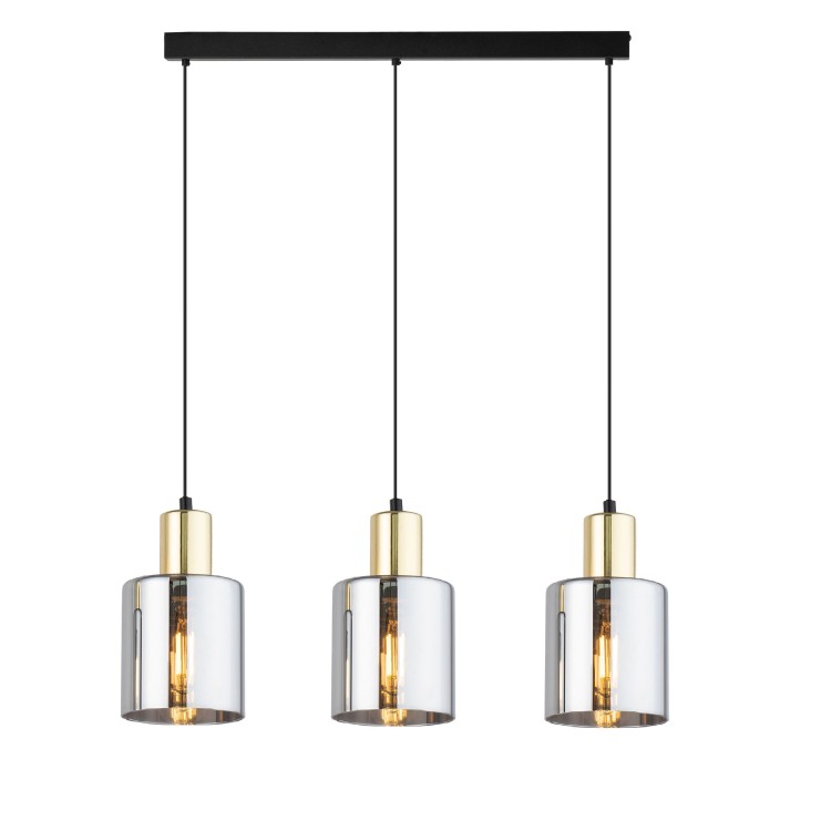 SIERRA GOLD Lampa wisząca 3 Listwa 6662 TK Lighting Złoty, Czarny Grafitowy
