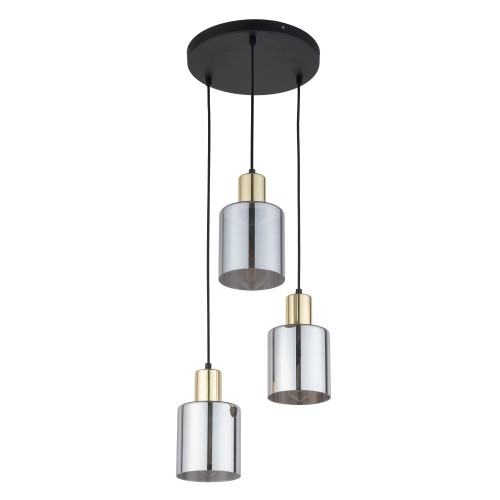 SIERRA GOLD Lampa wisząca 3 6663 TK Lighting Złoty, Czarny Grafitowy