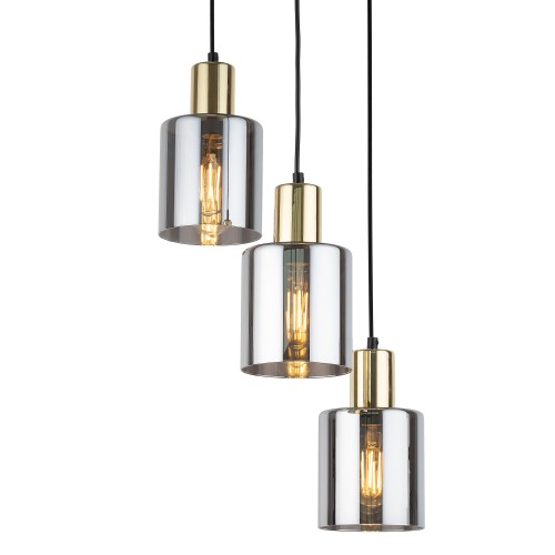 SIERRA GOLD Lampa wisząca 3 6663 TK Lighting Złoty, Czarny Grafitowy