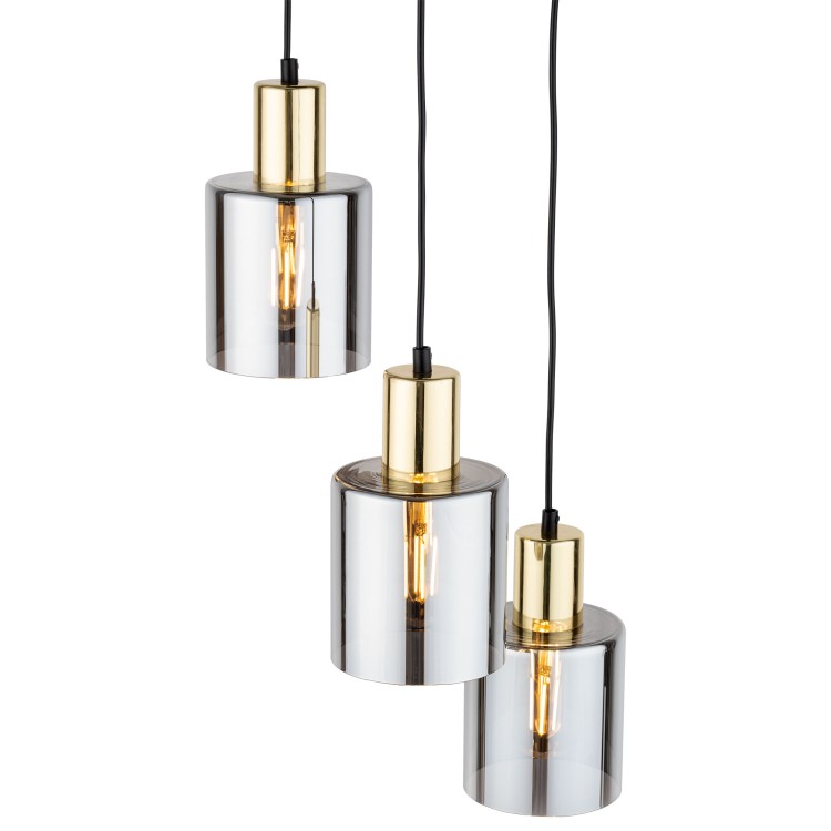 SIERRA GOLD Lampa wisząca 3 6663 TK Lighting Złoty, Czarny Grafitowy