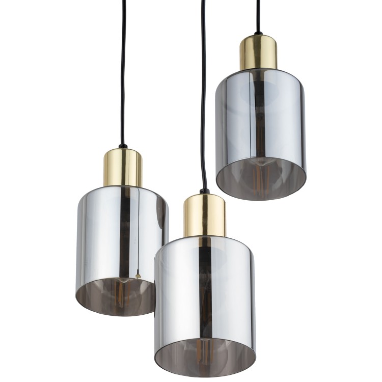 SIERRA GOLD Lampa wisząca 3 6663 TK Lighting Złoty, Czarny Grafitowy